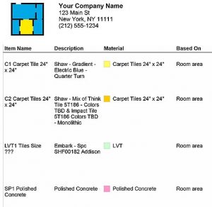 Dormitory Sample Materials