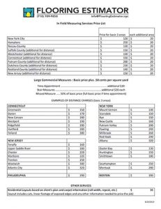 Flooring Estimator - Residential Price List